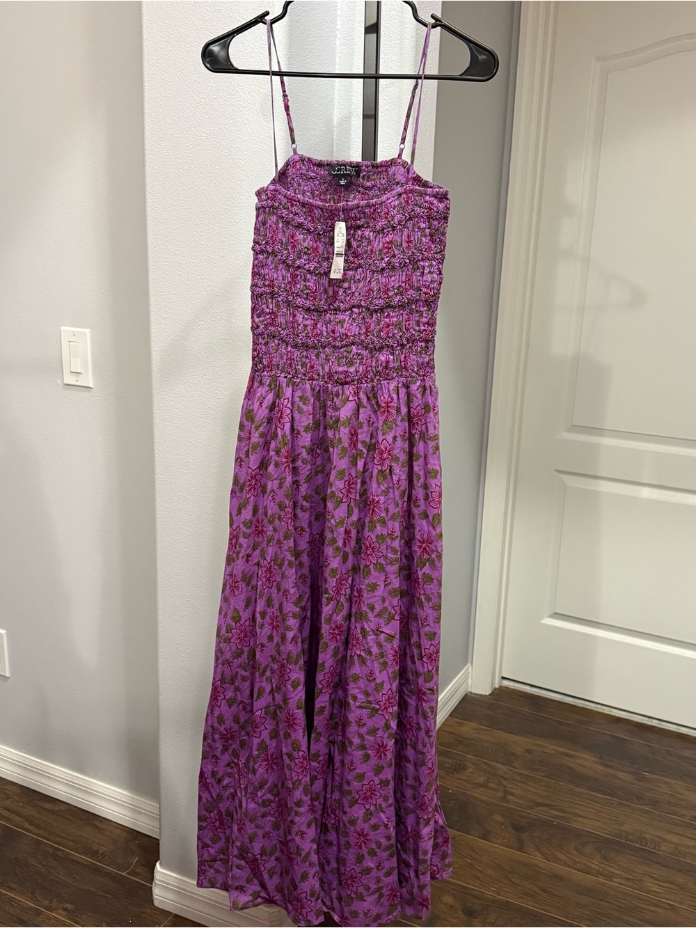 NWT Cottagecore Smocked Floral Midi Dress Purple Prairie Sundress Size Small - Picture 2 of 5